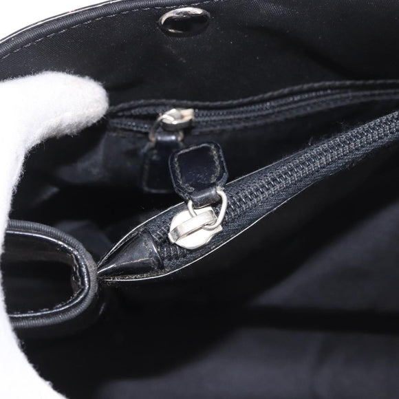 Christian Dior Hand Bag Nylon Black Silver Auth bs35673