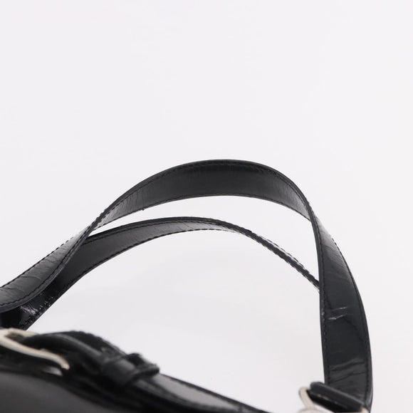 Christian Dior Hand Bag Nylon Black Silver Auth bs35673