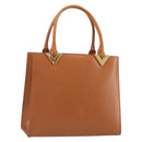 VALENTINO Hand Bag Leather Brown Gold Auth bs35674-1
