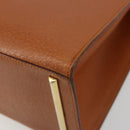 VALENTINO Hand Bag Leather Brown Gold Auth bs35674-9