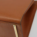 VALENTINO Hand Bag Leather Brown Gold Auth bs35674-15