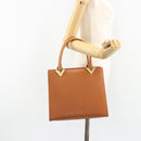 VALENTINO Hand Bag Leather Brown Gold Auth bs35674-22