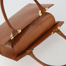 VALENTINO Hand Bag Leather Brown Gold Auth bs35674-6