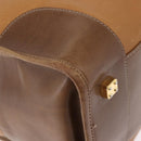 LOEWE Anagram Boston Bag Leather Brown Gold Auth bs35675-9