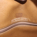 LOEWE Anagram Boston Bag Leather Brown Gold Auth bs35675-11