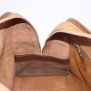 LOEWE Anagram Boston Bag Leather Brown Gold Auth bs35675-18