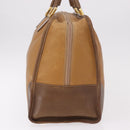 LOEWE Anagram Boston Bag Leather Brown Gold Auth bs35675-3