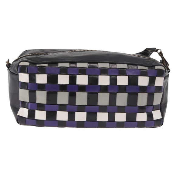 Miu Miu Shoulder Bag Leather Purple Gold Auth bs35677A