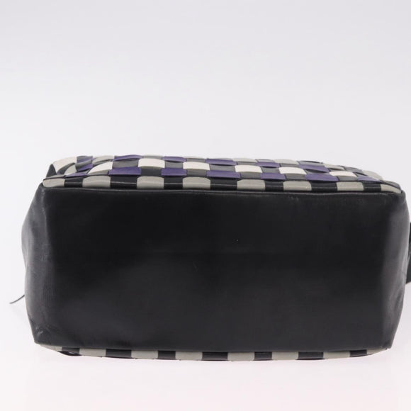 Miu Miu Shoulder Bag Leather Purple Gold Auth bs35677A