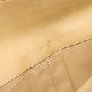 CHANEL Choco Bar Chain Shoulder Bag Lamb Skin Beige Gold CC Auth bs35679-10