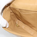CHANEL Choco Bar Chain Shoulder Bag Lamb Skin Beige Gold CC Auth bs35679-18