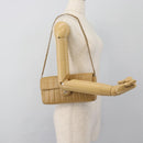CHANEL Choco Bar Chain Shoulder Bag Lamb Skin Beige Gold CC Auth bs35679-20