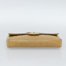 CHANEL Choco Bar Chain Shoulder Bag Lamb Skin Beige Gold CC Auth bs35679-5