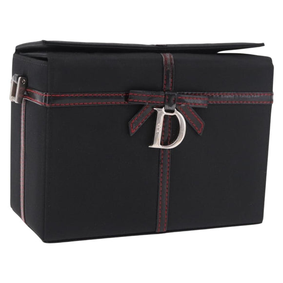 Christian Dior Clutch Bag Nylon Black Silver Auth bs35680