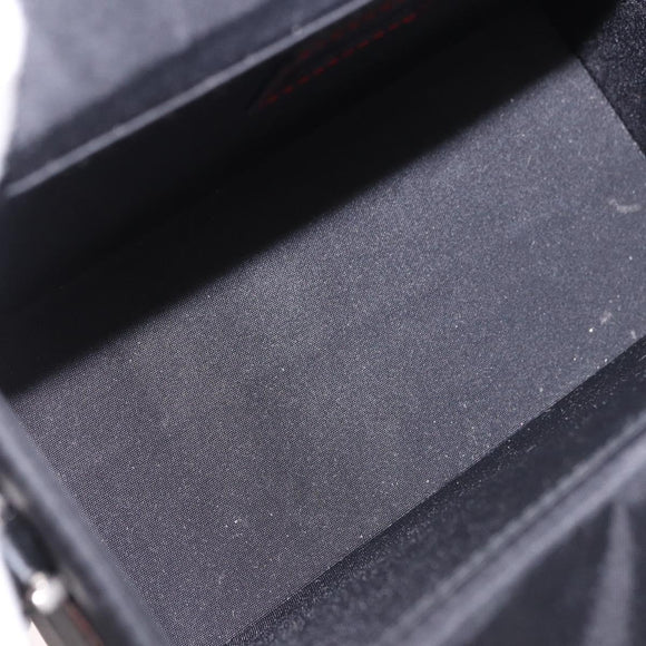 Christian Dior Clutch Bag Nylon Black Silver Auth bs35680