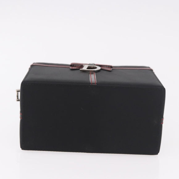 Christian Dior Clutch Bag Nylon Black Silver Auth bs35680