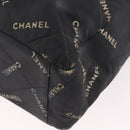 CHANEL Matelasse Chain Tote Bag Coated Canvas Black Gold CC Auth bs35682-14