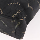CHANEL Matelasse Chain Tote Bag Coated Canvas Black Gold CC Auth bs35682-16