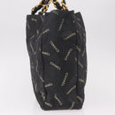 CHANEL Matelasse Chain Tote Bag Coated Canvas Black Gold CC Auth bs35682-3