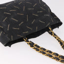 CHANEL Matelasse Chain Tote Bag Coated Canvas Black Gold CC Auth bs35682-6