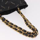 CHANEL Matelasse Chain Tote Bag Coated Canvas Black Gold CC Auth bs35682-7