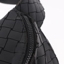 BOTTEGA VENETA INTRECCIATO Body Bag Leather Black Silver Auth bs35683A-15