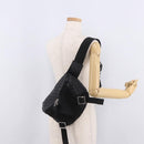 BOTTEGA VENETA INTRECCIATO Body Bag Leather Black Silver Auth bs35683A-22