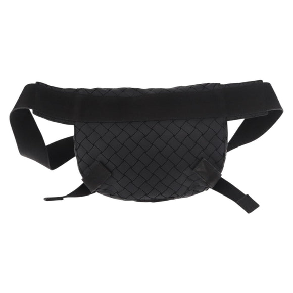 BOTTEGA VENETA INTRECCIATO Body Bag Leather Black Silver Auth bs35683A