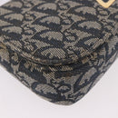 Christian Dior Trotter Canvas Marispearl Chain Bag Navy Gold Auth bs35684A-9