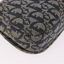 Christian Dior Trotter Canvas Marispearl Chain Bag Navy Gold Auth bs35684A-16