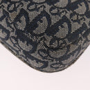 Christian Dior Trotter Canvas Marispearl Chain Bag Navy Gold Auth bs35684A-17