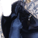 Christian Dior Trotter Canvas Marispearl Chain Bag Navy Gold Auth bs35684A-22