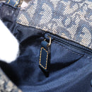 Christian Dior Trotter Canvas Marispearl Chain Bag Navy Gold Auth bs35684A-23