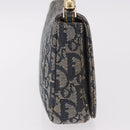 Christian Dior Trotter Canvas Marispearl Chain Bag Navy Gold Auth bs35684A-5