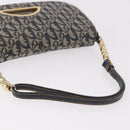 Christian Dior Trotter Canvas Marispearl Chain Bag Navy Gold Auth bs35684A-8