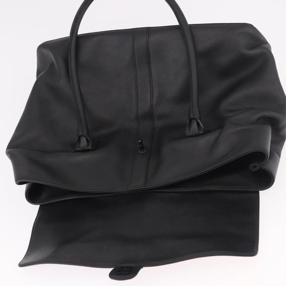 CHANEL Tote Bag Calf Leather Black CC Auth bs35686V