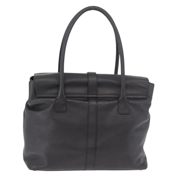 CHANEL Tote Bag Calf Leather Black CC Auth bs35686V