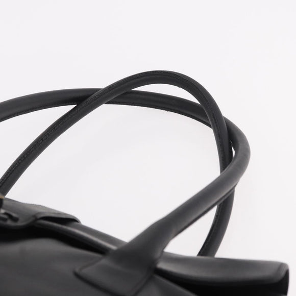 CHANEL Tote Bag Calf Leather Black CC Auth bs35686V