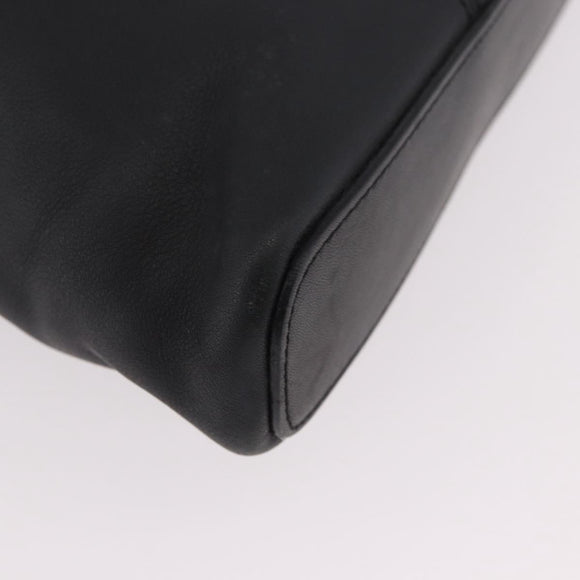 LOEWE Tote Bag Leather Black Silver Auth bs35687