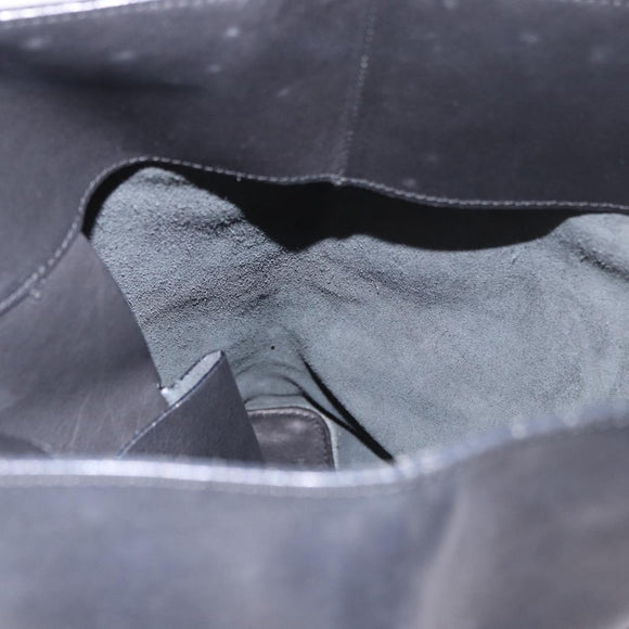 LOEWE Tote Bag Leather Black Silver Auth bs35687