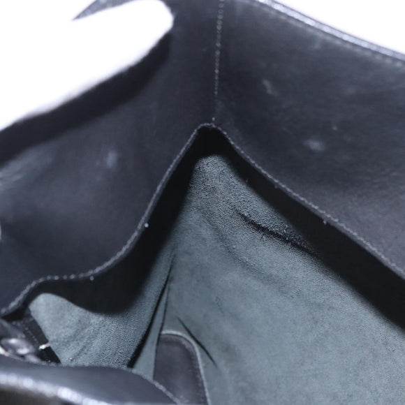 LOEWE Tote Bag Leather Black Silver Auth bs35687