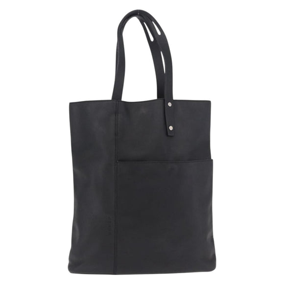LOEWE Tote Bag Leather Black Silver Auth bs35687