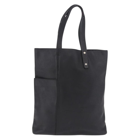 LOEWE Tote Bag Leather Black Silver Auth bs35687