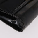 Salvatore Ferragamo Vara Ribbon Chain Bag Patent Leather Black Gold Auth bs35689-9