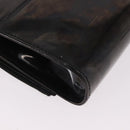 Salvatore Ferragamo Vara Ribbon Chain Bag Patent Leather Black Gold Auth bs35689-16