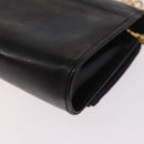 Salvatore Ferragamo Vara Ribbon Chain Bag Patent Leather Black Gold Auth bs35689-17