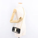 Salvatore Ferragamo Vara Ribbon Chain Bag Patent Leather Black Gold Auth bs35689-22