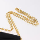Salvatore Ferragamo Vara Ribbon Chain Bag Patent Leather Black Gold Auth bs35689-14