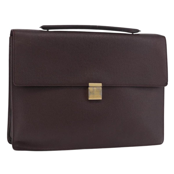 LOUIS VUITTON Taiga Porte Documents Angara Bag Acajou M30776 Auth bs35692