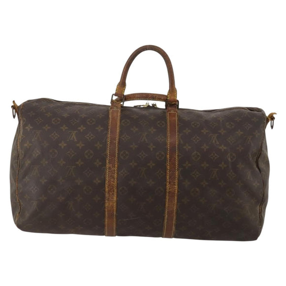 LOUIS VUITTON Monogram Keepall Bandouliere 55 Boston Bag M41414 LV Auth bs35693